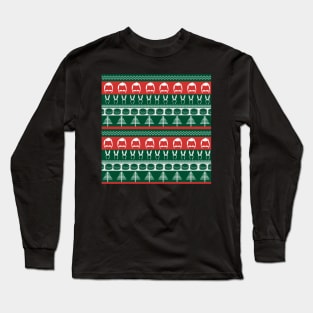 Christmas Burger Pattern Long Sleeve T-Shirt